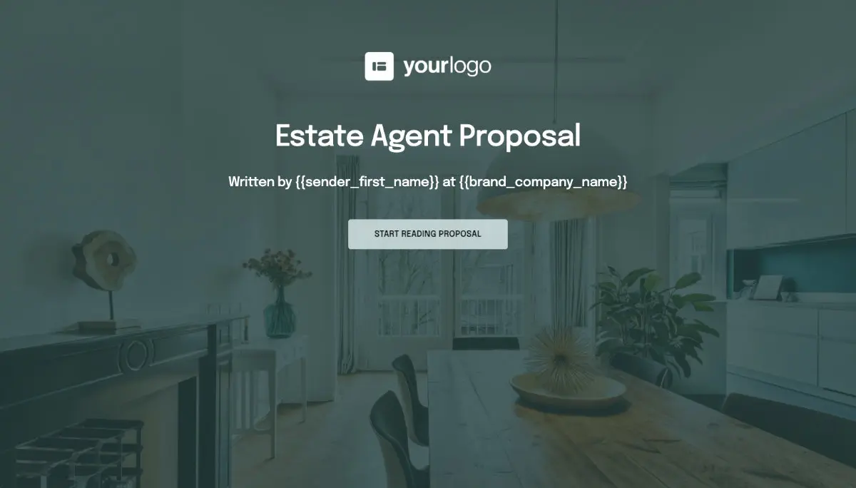 Estate Agent Proposal Template - Visually stunning cover