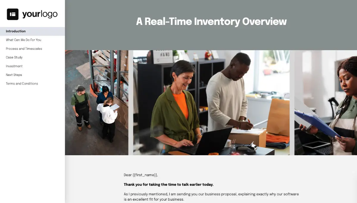Inventory Proposal Template Slide 2