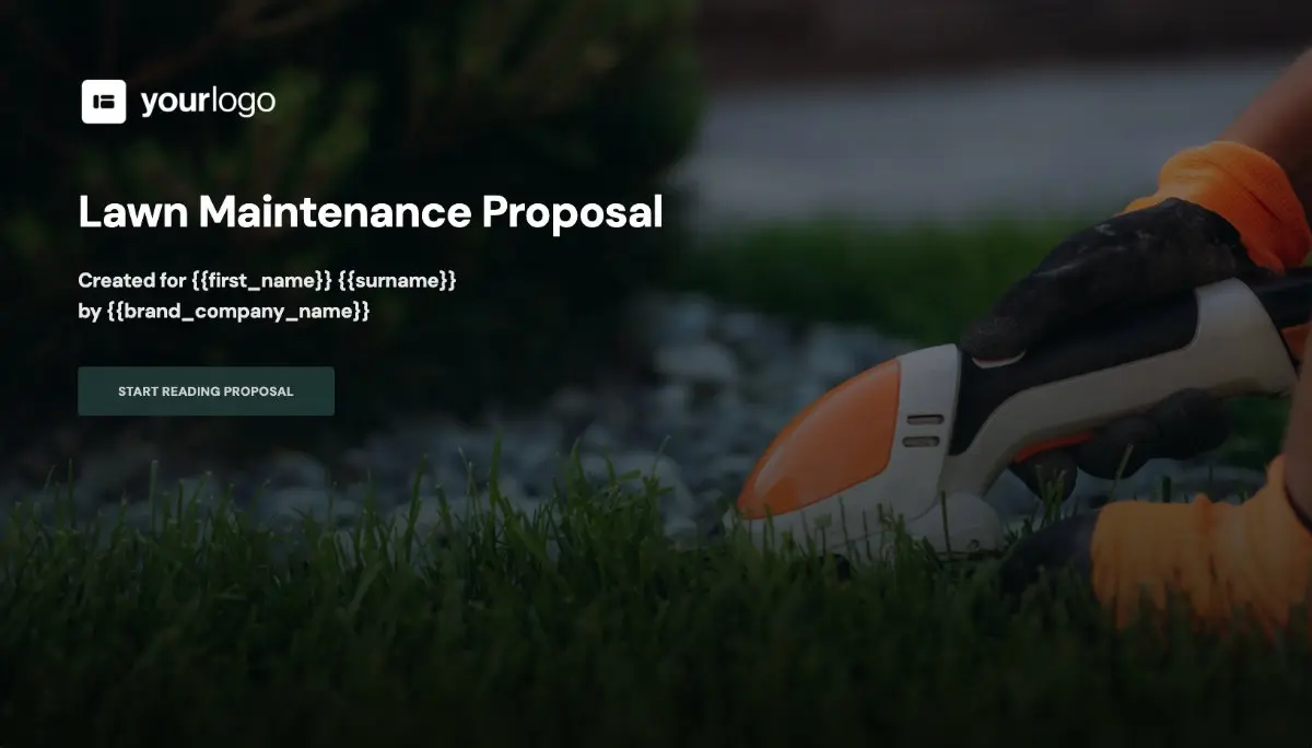 Lawn Maintenance Proposal Template - Visually attractive cover