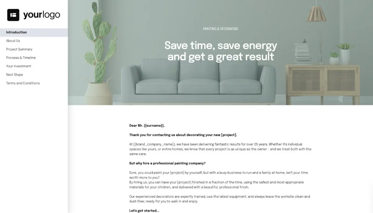 Painting Proposal Template Slide 2