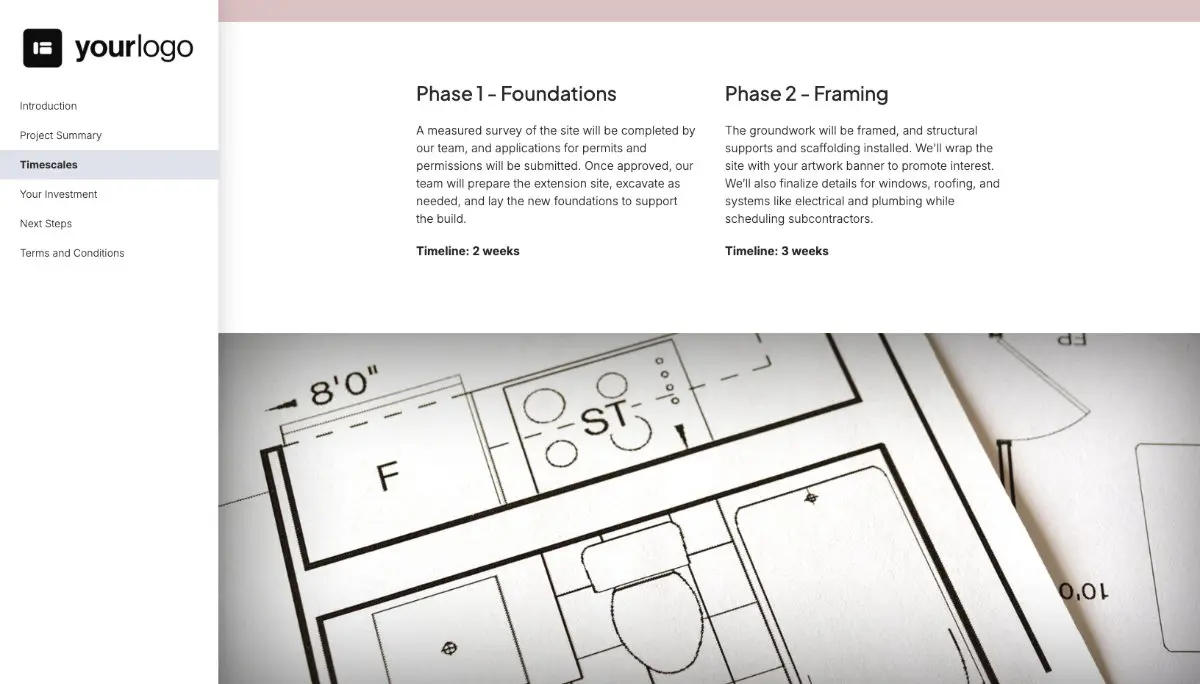 Remodeling Proposal Template - Process and timescales