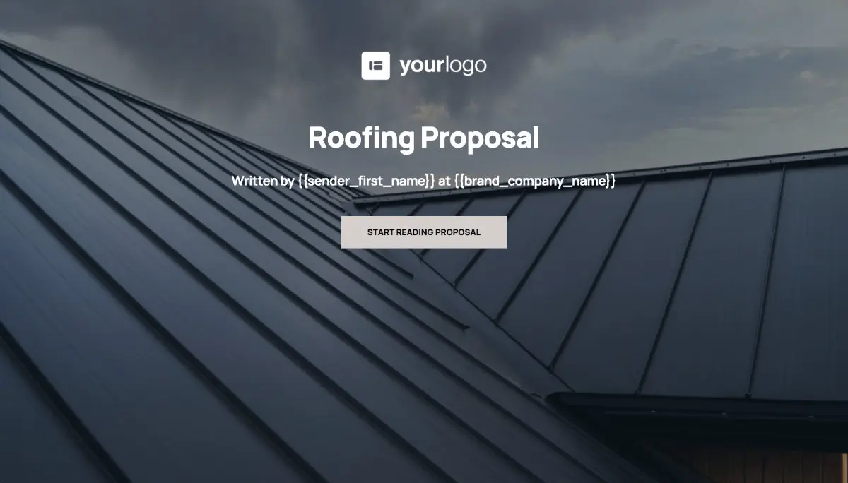 Roofing Proposal Template - Visually attractive cover