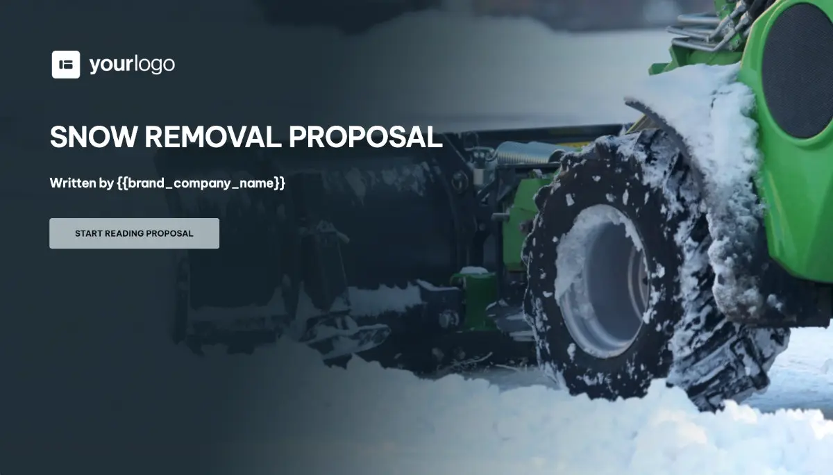 Snow Removal Proposal Template - Visually attractive cover