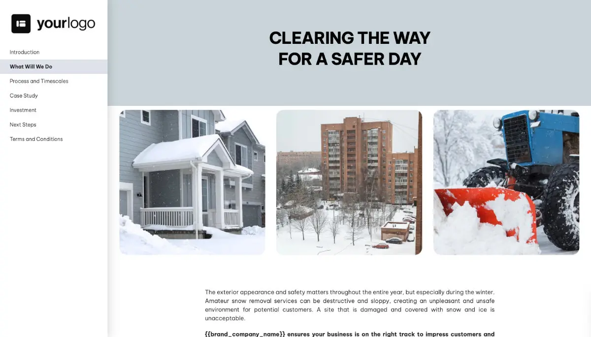 Snow Removal Proposal Template Slide 3