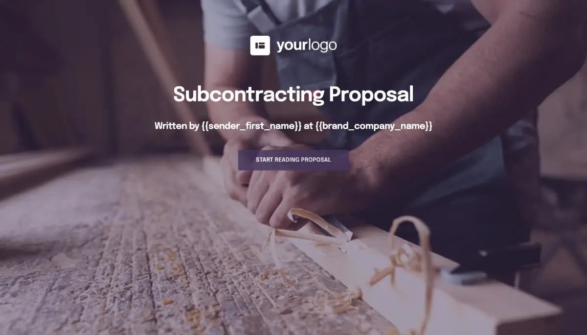 Subcontractor Proposal Template