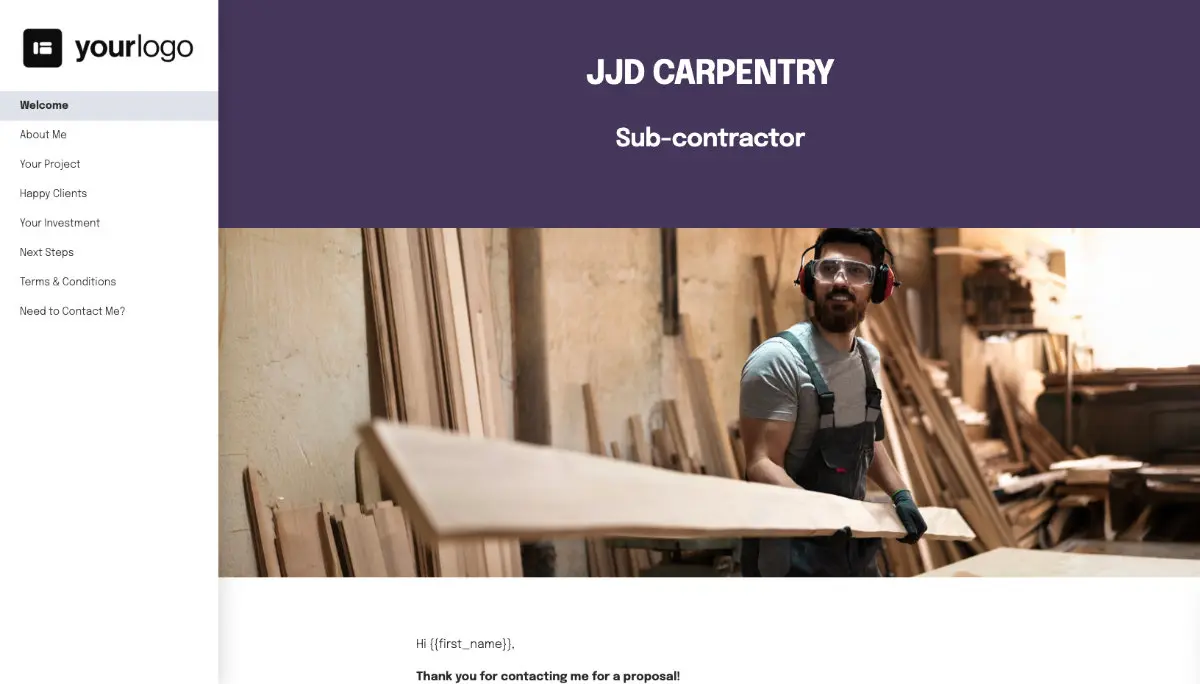 Subcontractor Proposal Template Slide 2