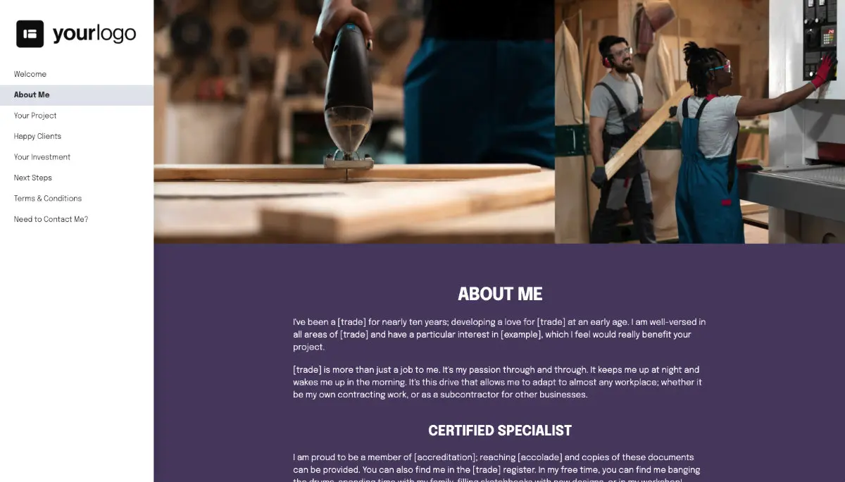 Subcontractor Proposal Template - Pre-written services section