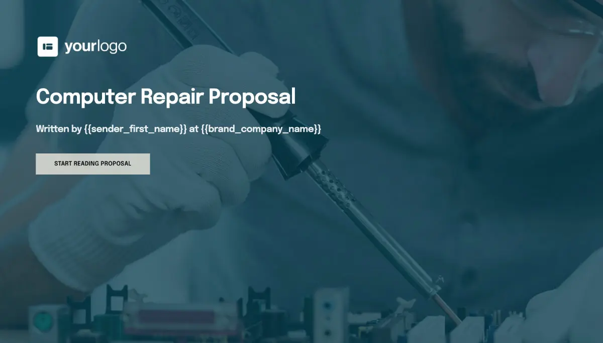 Computer Repair Proposal Template - Visually attractive cover