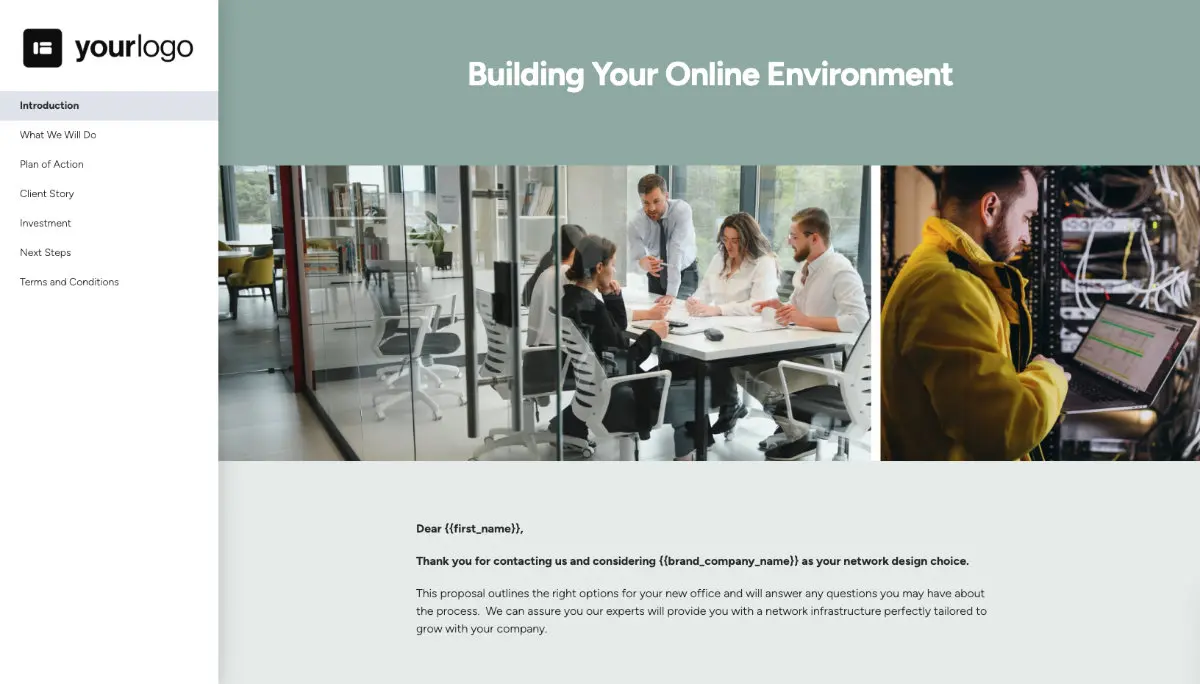 Network Design Proposal Template Slide 2