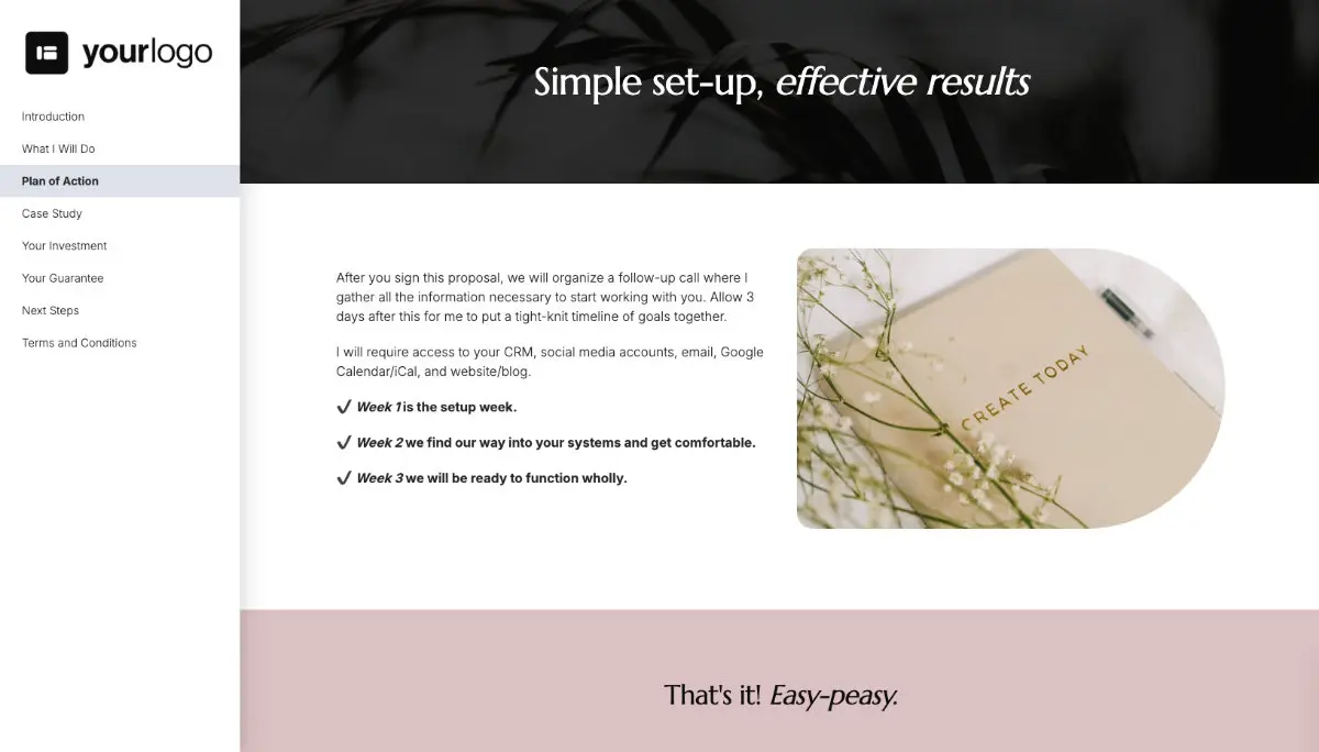 Virtual Assistant Proposal Template - Process and timescales