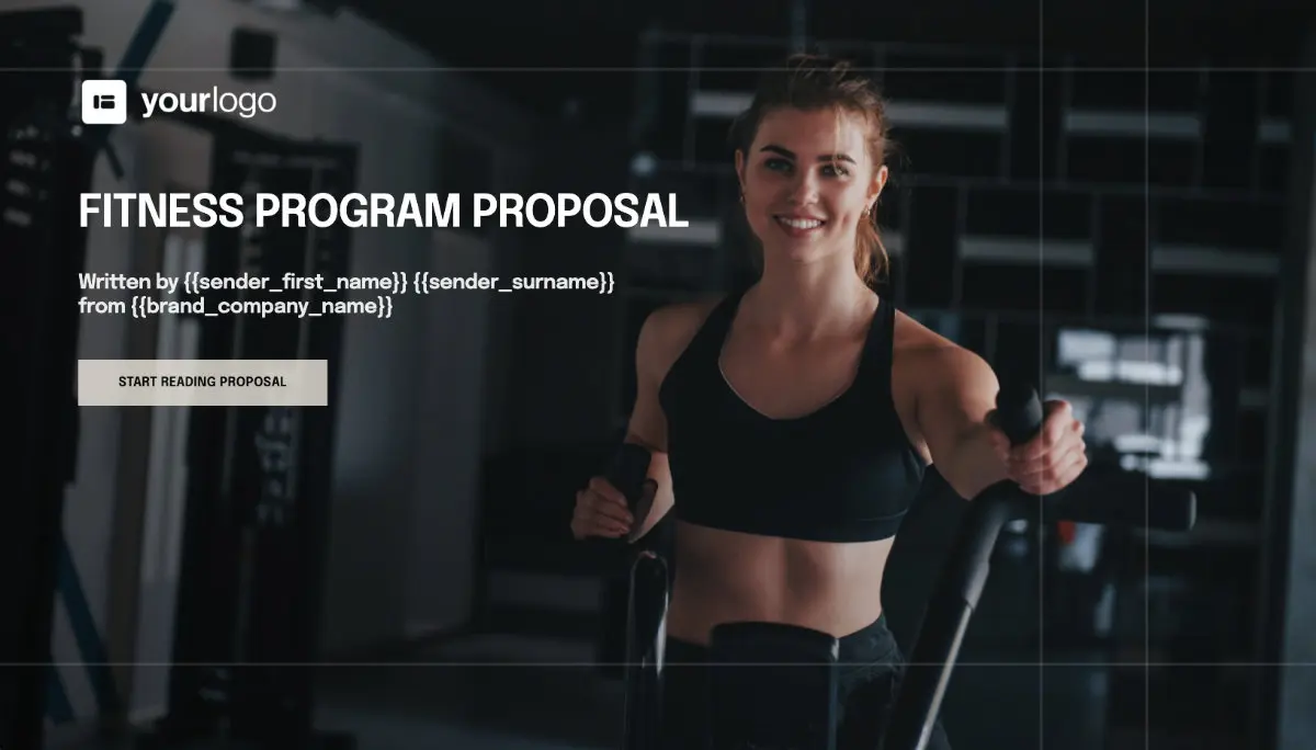 Fitness Proposal Template - Visually attractive cover