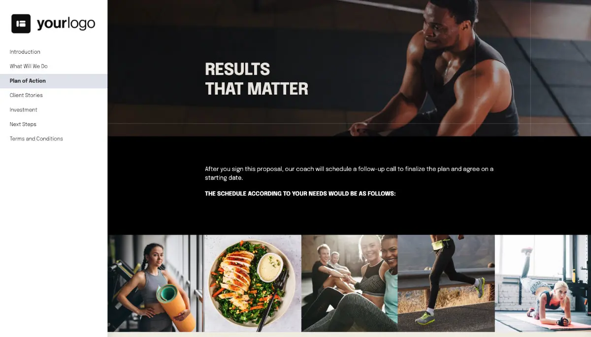 Fitness Proposal Template Slide 4