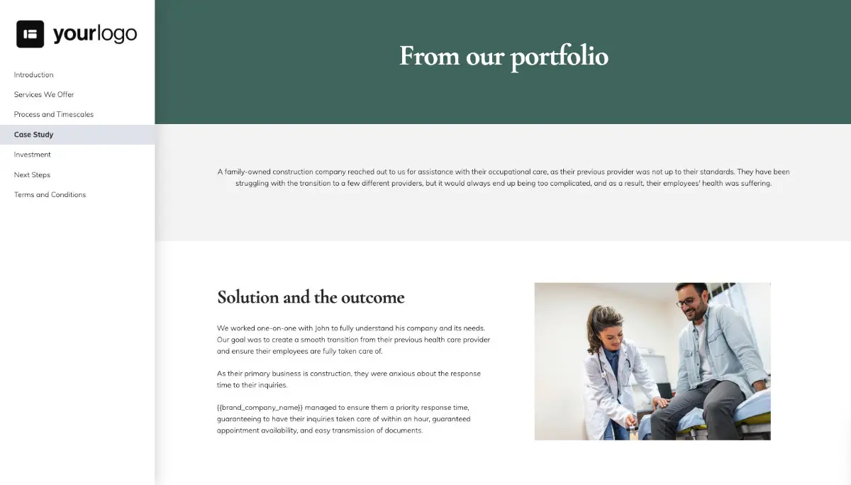 Medical Services Proposal Template - Case study example
