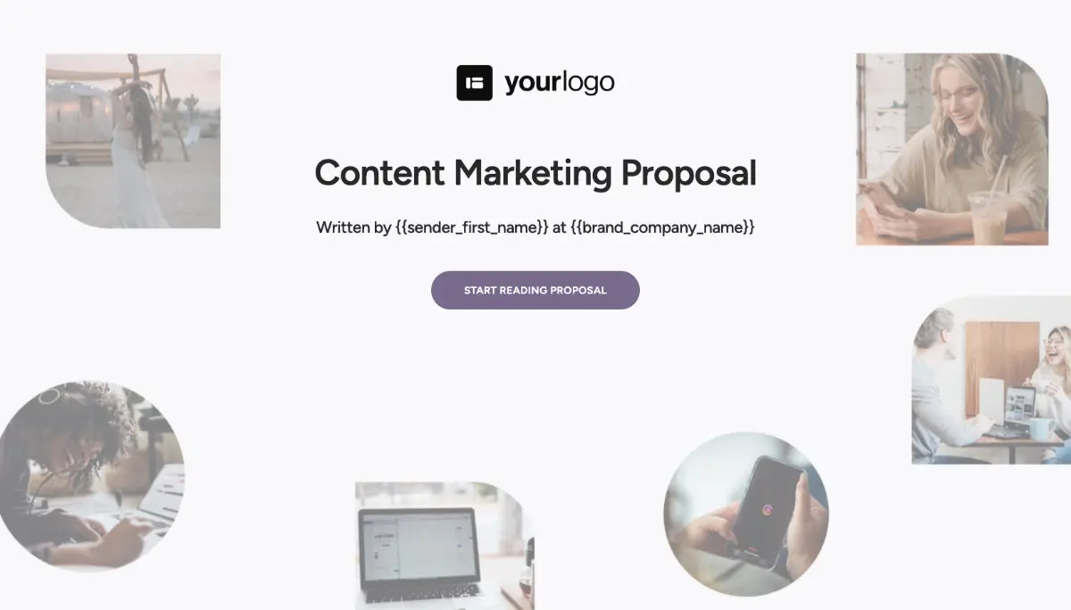 Content Marketing Proposal Template - Visually stunning cover