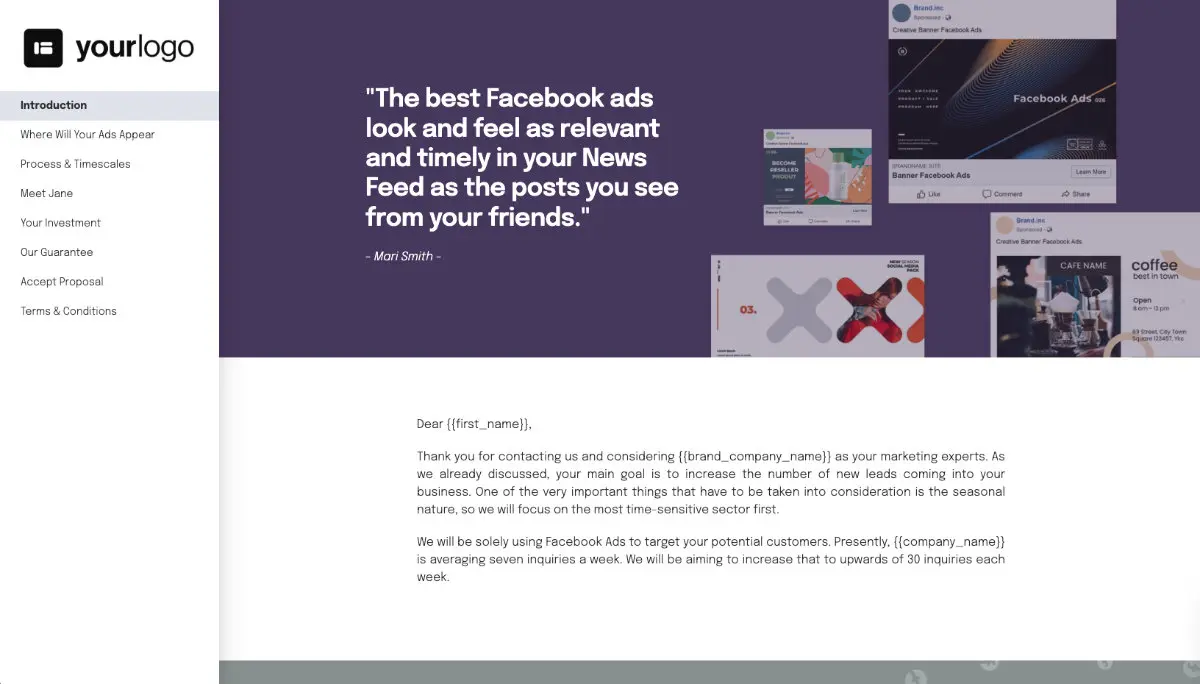 Facebook Ads Proposal Template Slide 2