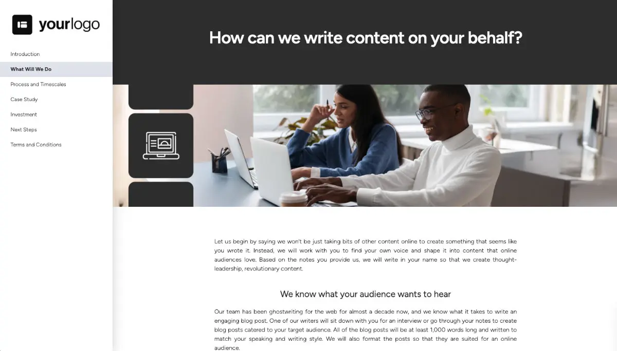 Ghostwriting Proposal Template Slide 3