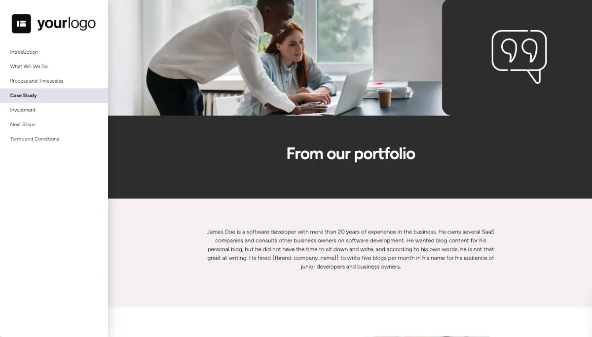 Ghostwriting Proposal Template Slide 5