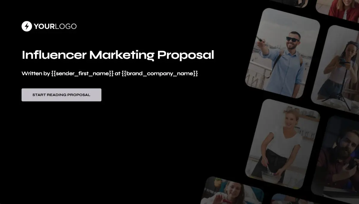 Influencer Proposal Template - Visually attractive cover