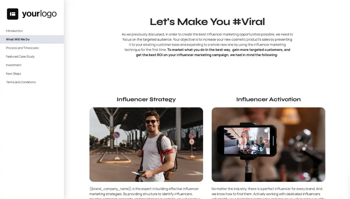 Influencer Proposal Template Slide 3