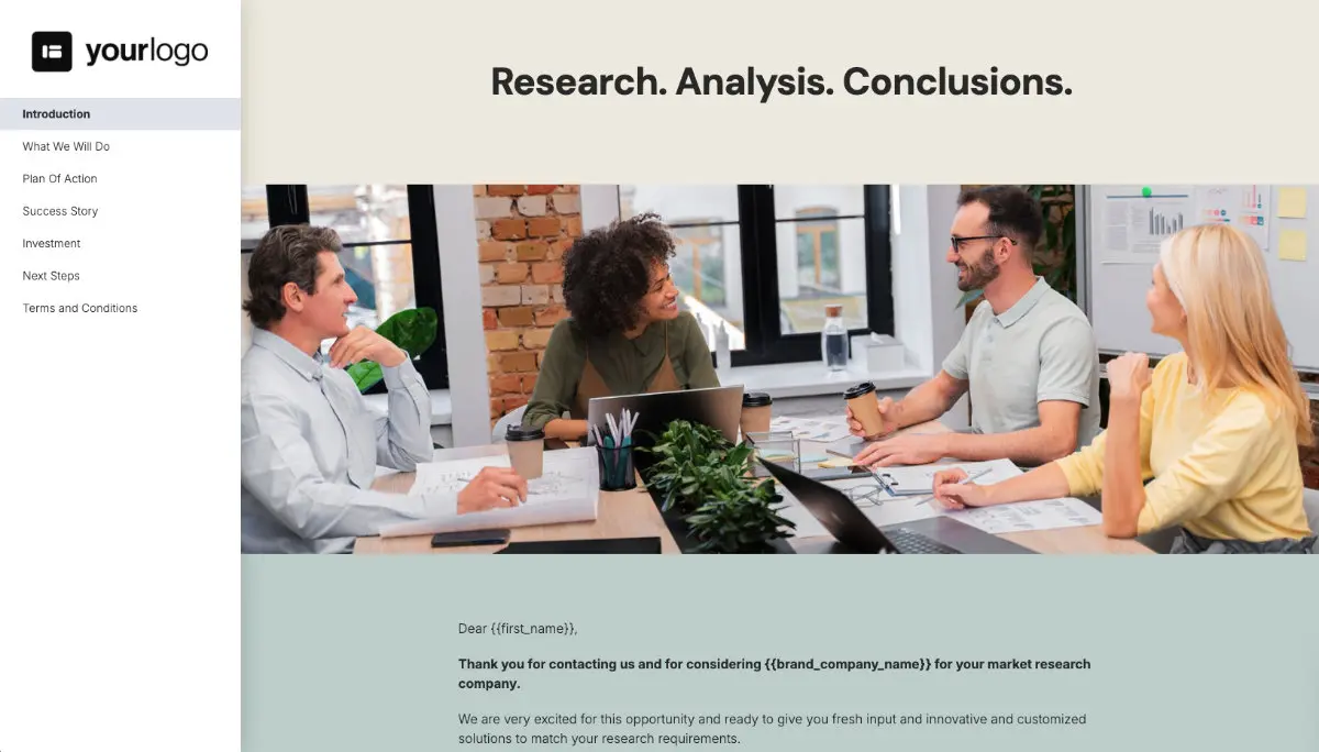 Market Research Proposal Template Slide 2