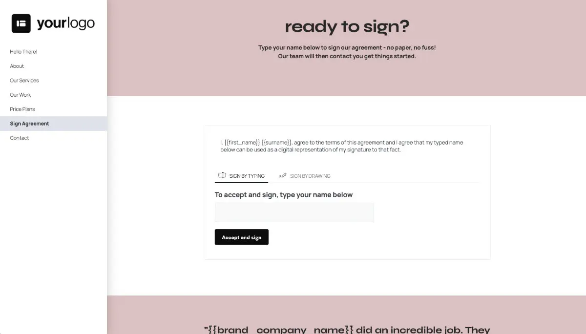 Marketing Agency Proposal Template - Next steps with digital signing