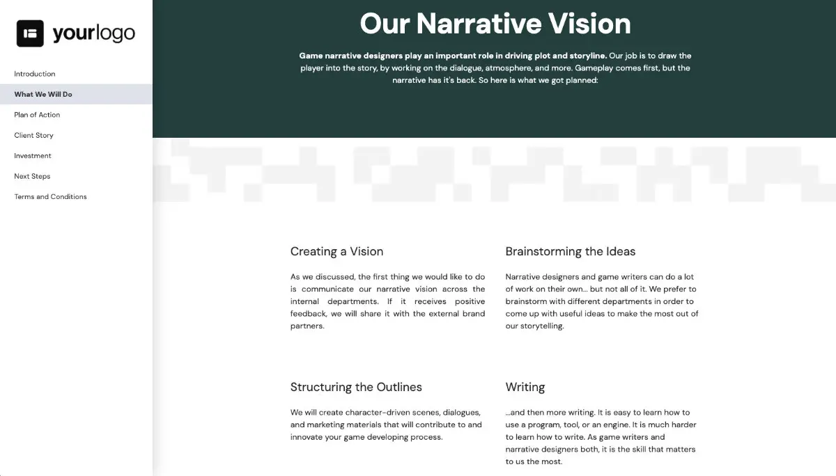 Narrative Proposal Template Slide 3