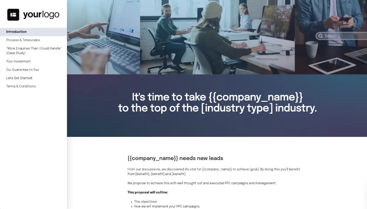 PPC Proposal Template - Pre-Written Services Section