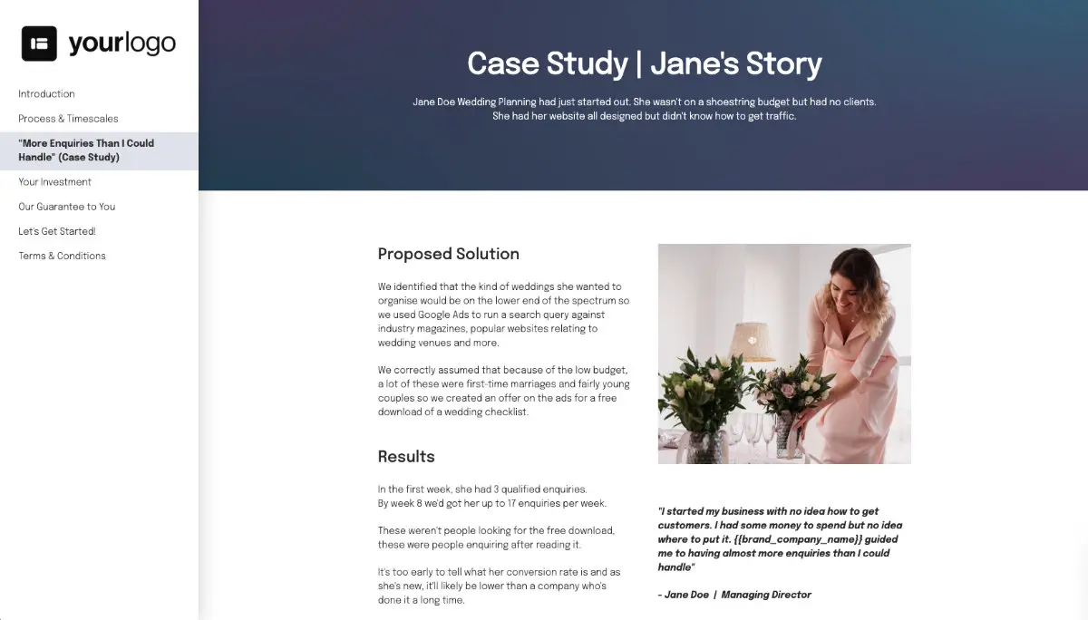 PPC Proposal Template - Case study example