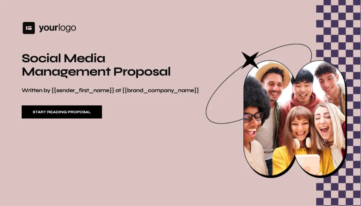 Social Media Management Proposal Template - Visually stunning cover