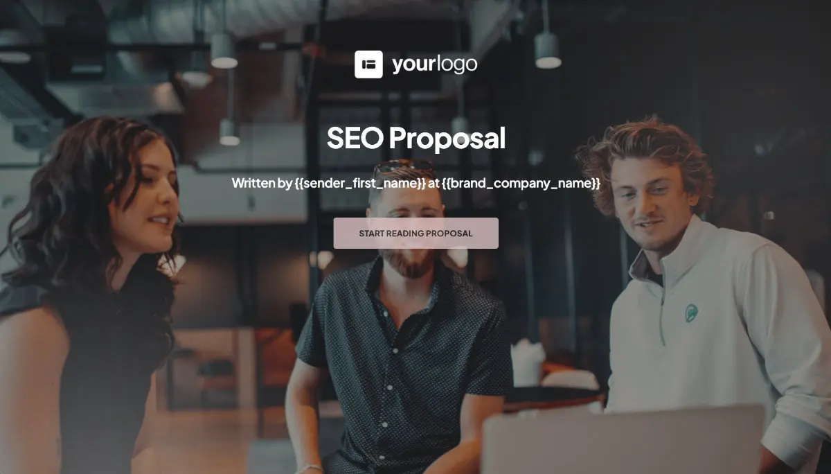 SEO Proposal Template - A stunning cover