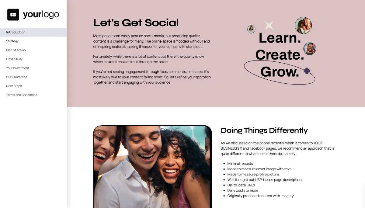 Social Media Management Proposal Template Slide 2