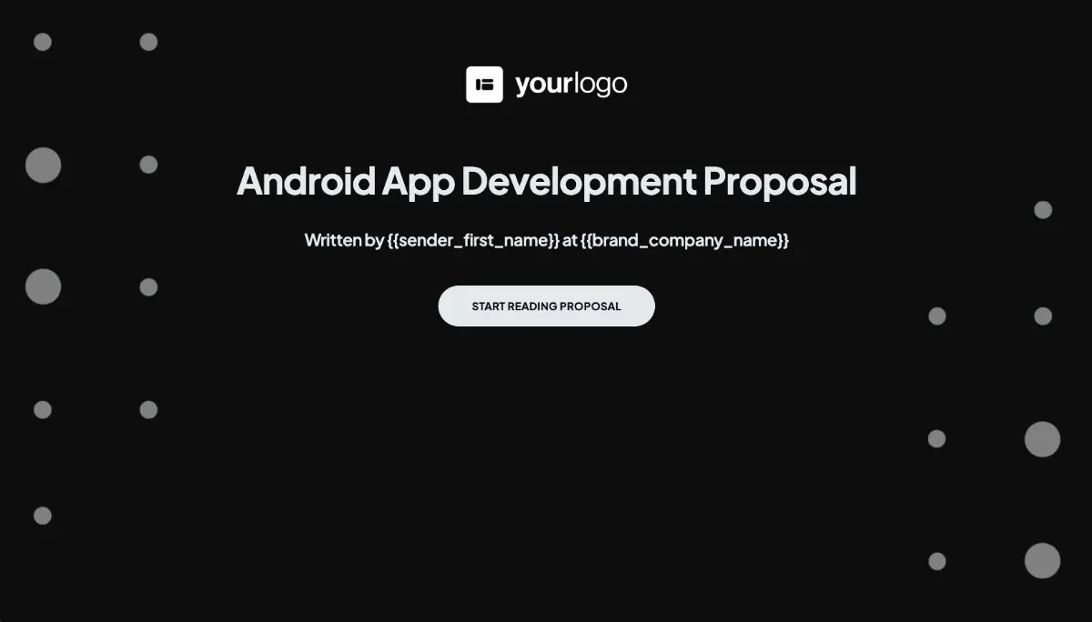 Android Mobile App Development Proposal Template - Visually stunning cover