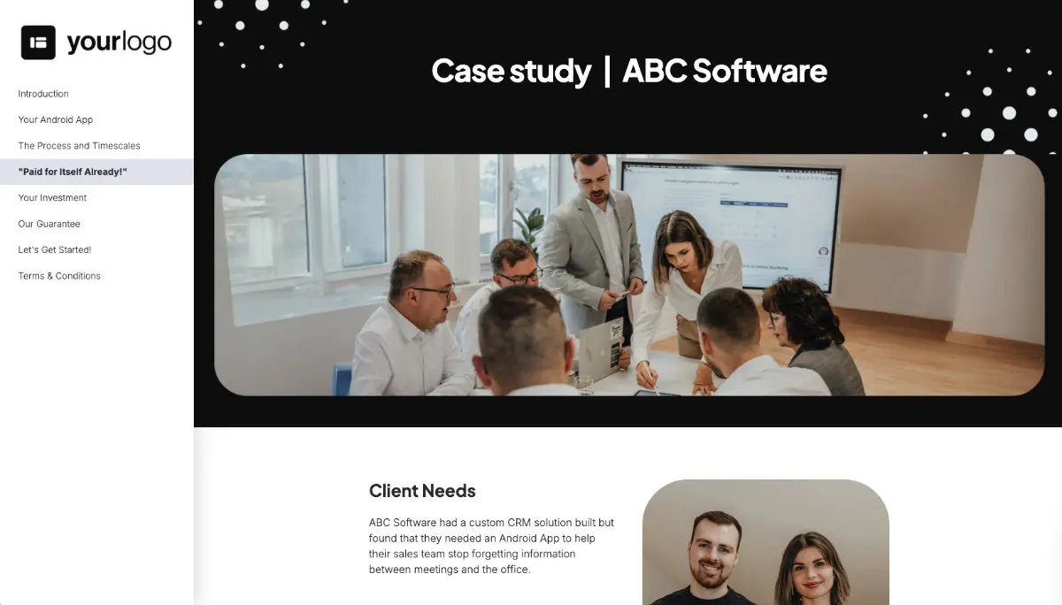 Android Mobile App Development Proposal Template - Case study example
