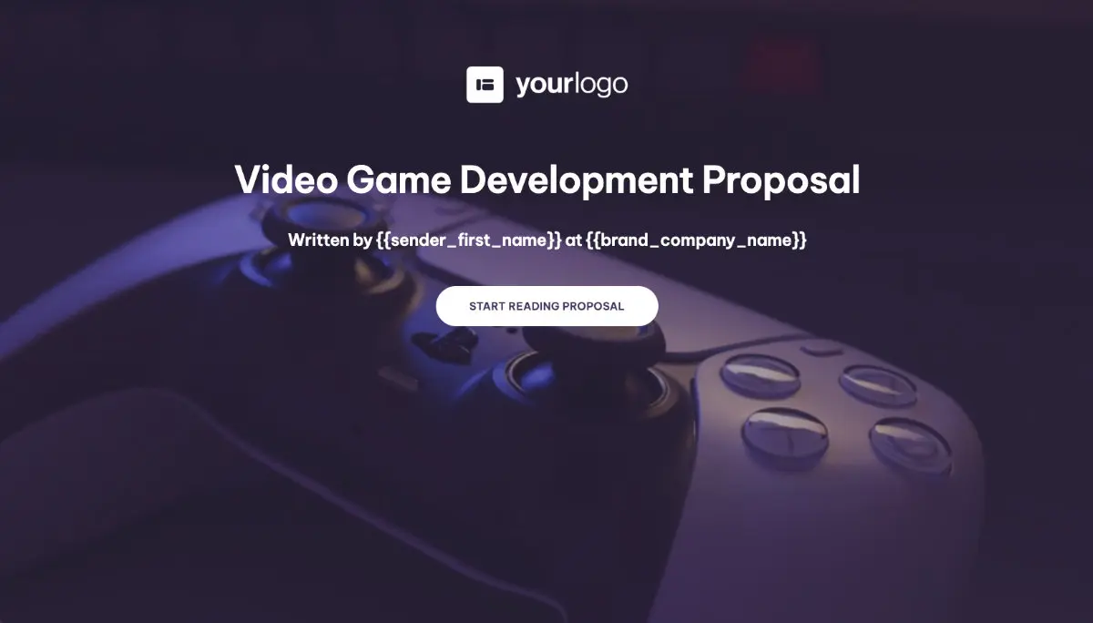 Video Game Development Proposal Template - Visually attractive cover