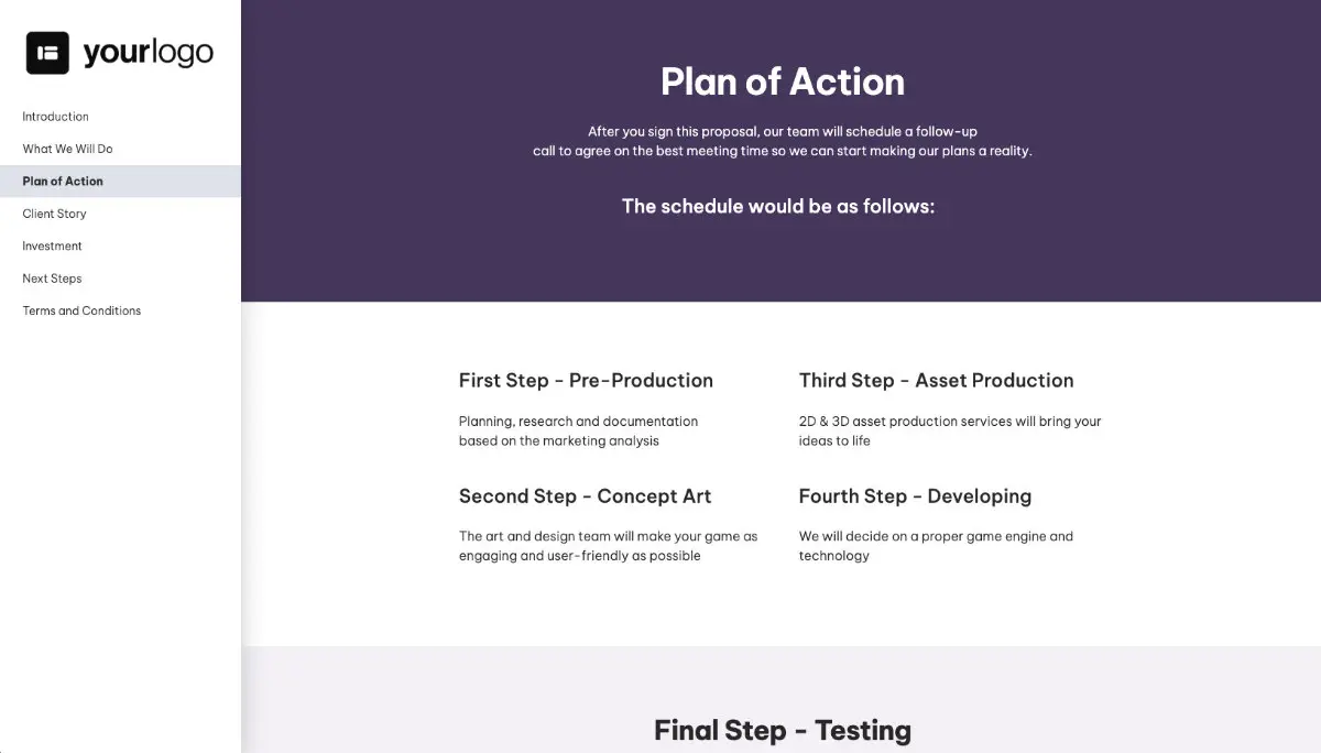 Video Game Development Proposal Template Slide 4