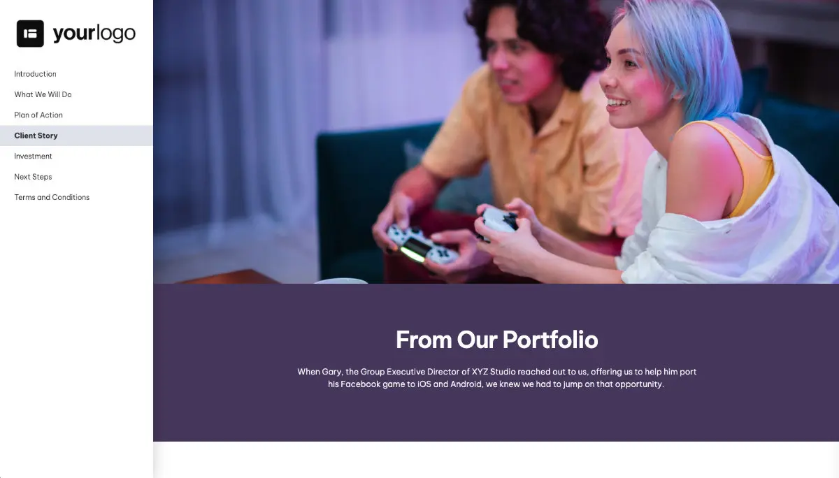 Video Game Development Proposal Template - Case study example