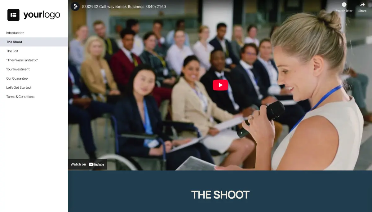 Event Filming Proposal Template - Process and timescales