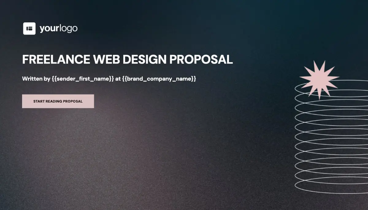 Freelance Web Design Proposal Template - Visually attractive cover