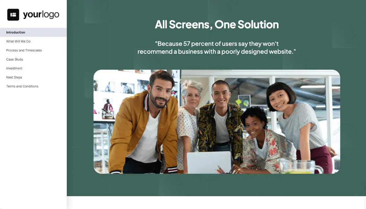 Responsive Web Design Proposal Template - Pre-written introduction section