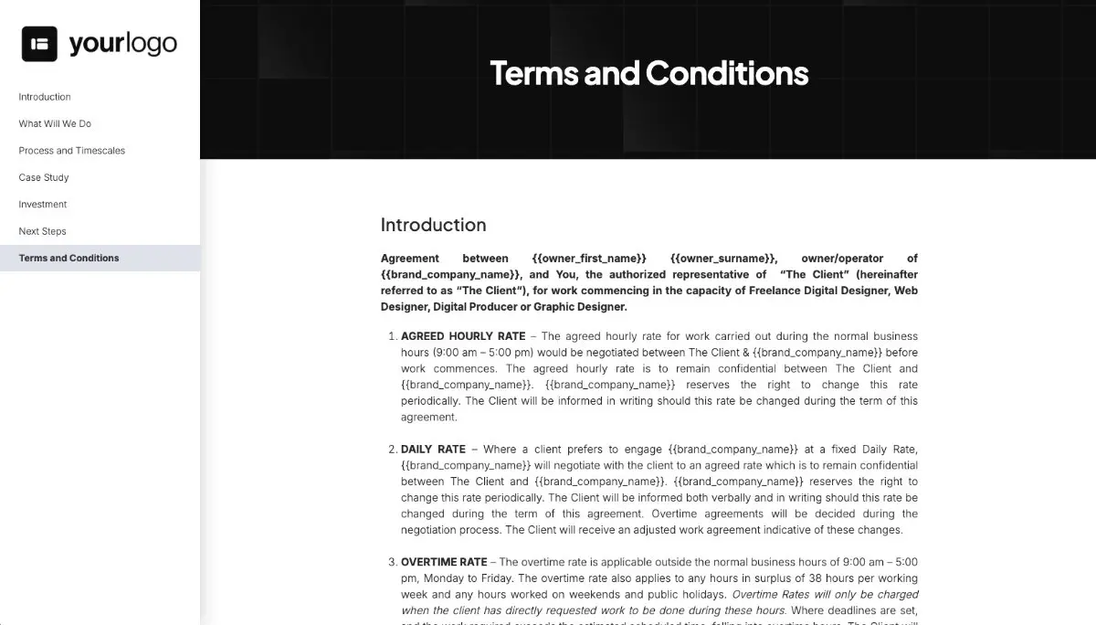 Responsive Web Design Proposal Template - Pre-written contract