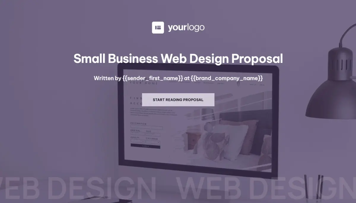 Small Business Web Design Proposal Template - Visually attractive cover