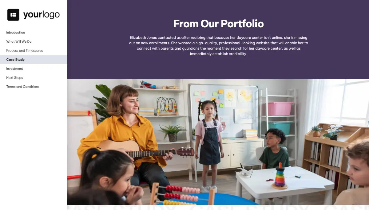 Small Business Web Design Proposal Template - Case study example