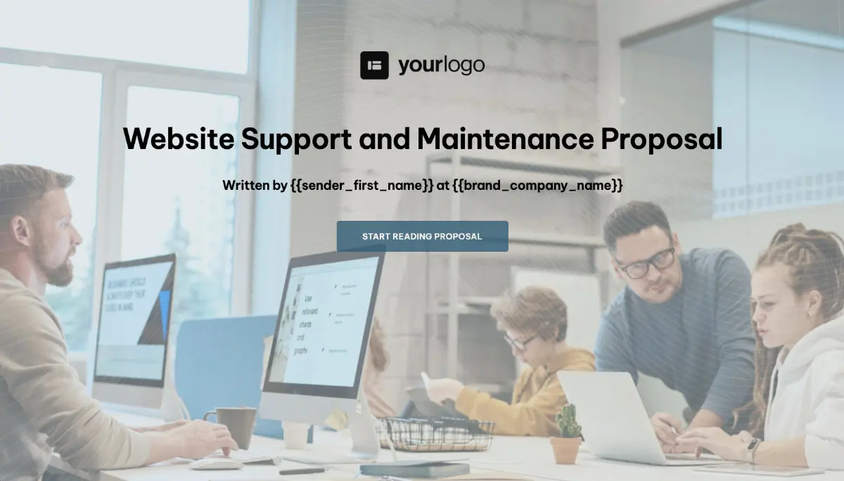 Website Support and Maintenance Proposal Template - Stunning cover