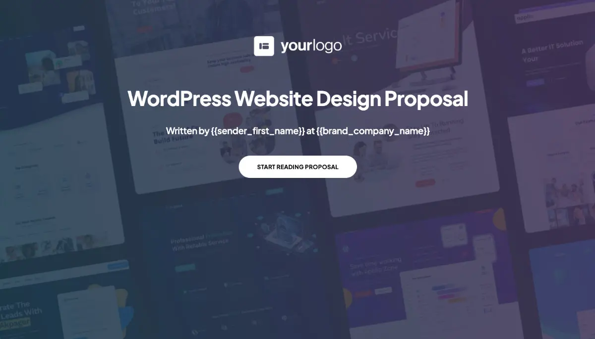 WordPress Web Design Proposal Template - A stunning cover