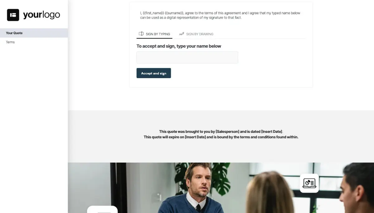 Bookkeeping Quote Template - Next Steps with Digital Signing