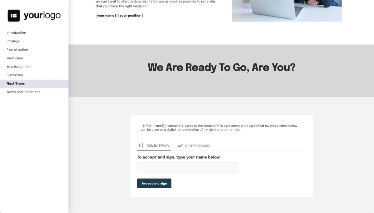 Consulting Quote Template - Next Steps with Digital Signing