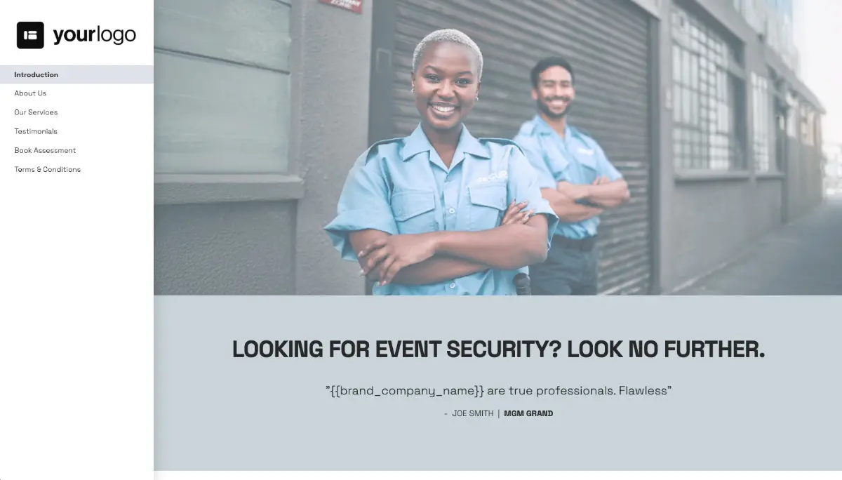 Security Quote Template - Pre-Written Intro and Services Section