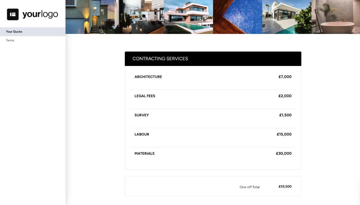 Contractor Quote Template - Pricing