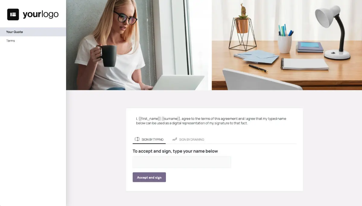 Copywriter Quote Template - Next Steps with Digital Signing