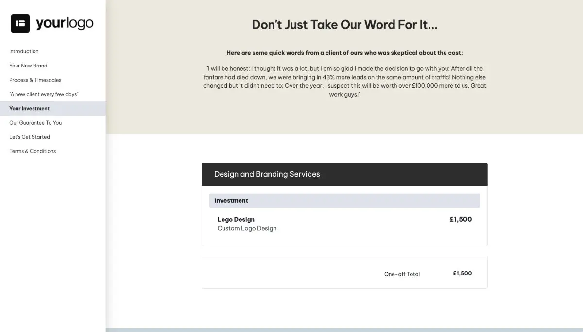 Brand Design Quote Template Slide 6